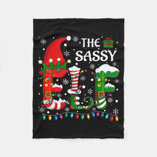 Christmas Light Family Matching Pajamas Sy Elf Xma Fleecedecke (Vorderseite)