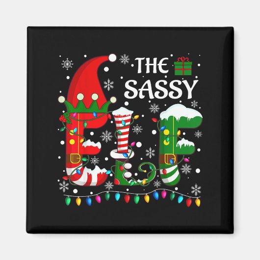 Christmas Light Family Matching Pajamas Sy Elf Xma Magnet (Vorne)