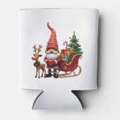 Christmas Light Gnome Santa Claus Riding Sleigh Hi Dosenkühler (Vorderseite)