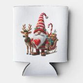 Christmas Light Gnome Santa Claus Riding Sleigh Hi Dosenkühler (Vorderseite)