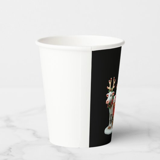 Christmas Light Gnome Santa Claus Riding Sleigh Hi Pappbecher (Rechts)