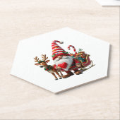 Christmas Light Gnome Santa Claus Riding Sleigh Hi Untersetzer (angewinkelt)