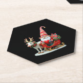 Christmas Light Gnome Santa Claus Riding Sleigh Hi Untersetzer (angewinkelt)