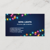 🦌 Christmas Light Holiday Lighting Custom QR Visitenkarte (Vorderseite)