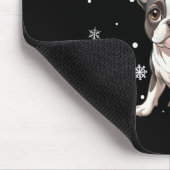 Christmas Light Reindeer Santa Hat Boston Terrier Mousepad (Ecke)