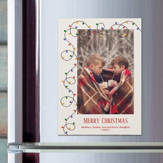 Christmas Light Strand Photo Magnetic Card Magnetkarte