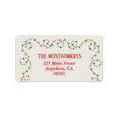 Christmas Light Strand Return Address Adressaufkleber (Vorne)