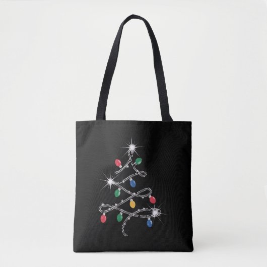 Christmas Light Tree Kristall Mega Bling Tasche (Vorderseite)
