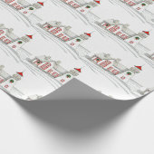 CHRISTMAS LIGHTHOUSE WRAPPING PAPER GESCHENKPAPIER (Ecke)