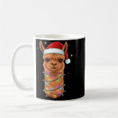 Christmas Lights Alpaca Santa Hat Llama Cute Xmas Kaffeetasse (Links)