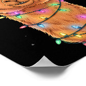 Christmas Lights Alpaca Santa Hat Llama Cute Xmas Poster (Ecke)