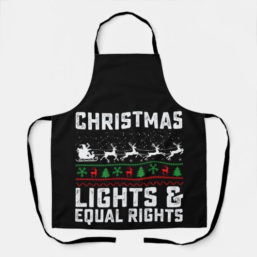 Christmas Lights And Equal Rights Feminist Schürze (Vorderseite)