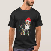 Christmas Lights Australian Shepherd Dog Lover Xma T-Shirt (Vorderseite)