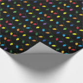 Christmas Lights Black GIFT WRAP Geschenkpapier (Ecke)