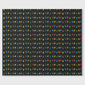 Christmas Lights Black GIFT WRAP Geschenkpapier (Flach)