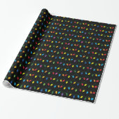 Christmas Lights Black GIFT WRAP Geschenkpapier (Ungerollt)