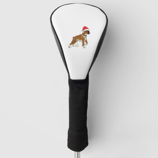 Christmas Lights Boxer Dog Lover Funny Geschenk Golf Headcover (Vorderseite)