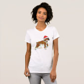 Christmas Lights Boxer Dog Lover Funny Geschenk T-Shirt (Vorne ganz)