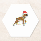 Christmas Lights Boxer Dog Lover Funny Geschenk Untersetzer (Vorderseite)