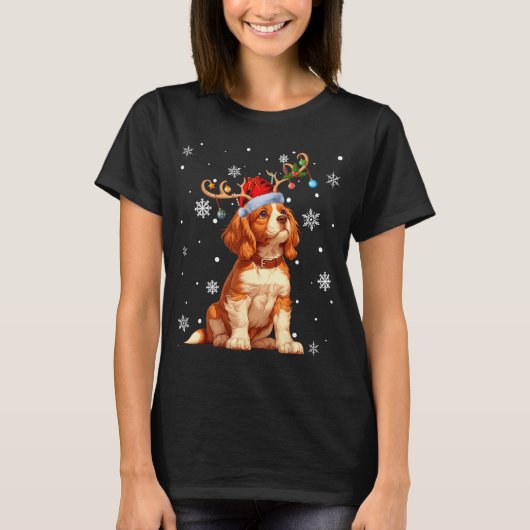 Christmas Lights Cavalier King Charles Spaniel Xma T-Shirt (Vorderseite)