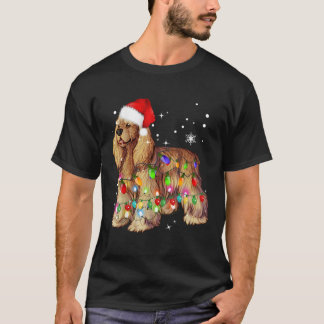 Christmas Lights Cocker Spaniel Dog  for Men Women T-Shirt