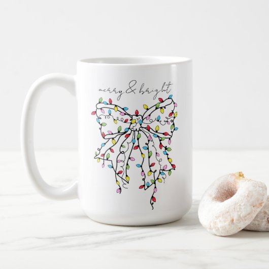 Christmas Lights Coquette Bow Kaffeetasse (Mit Donut)