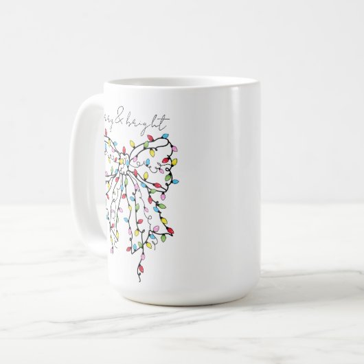 Christmas Lights Coquette Bow Kaffeetasse (Vorderseite Links)