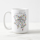 Christmas Lights Coquette Bow Kaffeetasse (Links)
