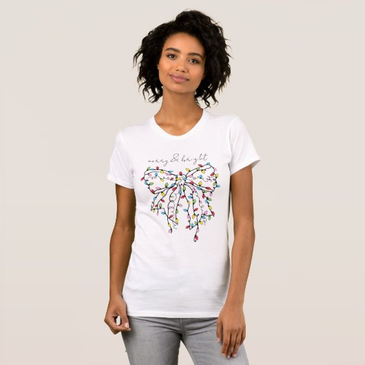 Christmas Lights Coquette Bow T-Shirt (Vorne ganz)