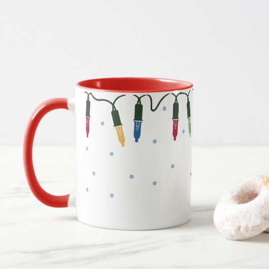 Christmas lights cup tasse (Mit Donut)