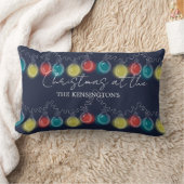 Christmas Lights Dark Blue Throw Kissen (Decke)
