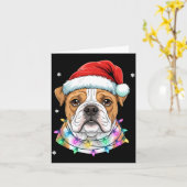 Christmas Lights Dog Santa Hat Cute Xmas Pajamas  Karte (Gelbe Blume)