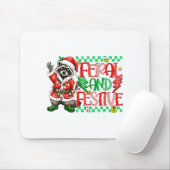Christmas Lights Feral But Festive Funny Raccoon S Mousepad (Mit Mouse)