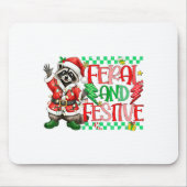 Christmas Lights Feral But Festive Funny Raccoon S Mousepad (Vorne)