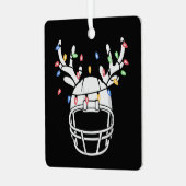 Christmas Lights Football Helmet Funny Xmas Ornament Aus Metall (Vorderseite links)