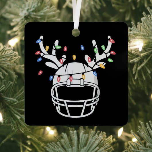 Christmas Lights Football Helmet Funny Xmas Ornament Aus Metall (InSitu)