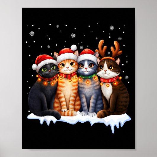 Christmas Lights For Cat Lovers Xmas  Poster (Vorne)