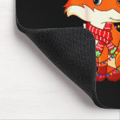 Christmas Lights Fox Wearing Xmas Hat - Cute Funny Mousepad (Ecke)