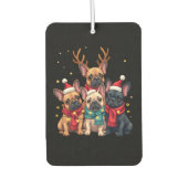 Christmas Lights French Bulldogs Xmas Frenchie Dog Autolufterfrischer (Vorderseite)