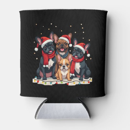 Christmas Lights French Bulldogs Xmas Frenchie Dog Dosenkühler (Vorderseite)