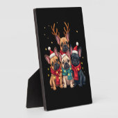 Christmas Lights French Bulldogs Xmas Frenchie Dog Fotoplatte (Seite)
