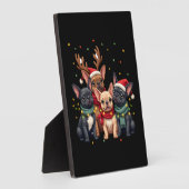 Christmas Lights French Bulldogs Xmas Frenchie Dog Fotoplatte (Seite)