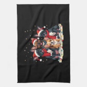 Christmas Lights French Bulldogs Xmas Frenchie Dog Geschirrtuch (Vertikal)