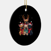 Christmas Lights French Bulldogs Xmas Frenchie Dog Keramik Ornament (Rechts)