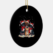 Christmas Lights French Bulldogs Xmas Frenchie Dog Keramik Ornament (Rechts)