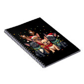 Christmas Lights French Bulldogs Xmas Frenchie Dog Notizblock (Rechte Seite)