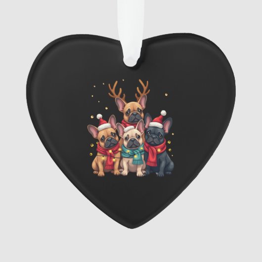 Christmas Lights French Bulldogs Xmas Frenchie Dog Ornament (Vorderseite)