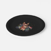 Christmas Lights French Bulldogs Xmas Frenchie Dog Pappteller (Schrägansicht)