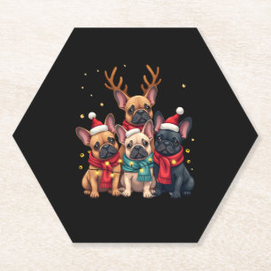 Christmas Lights French Bulldogs Xmas Frenchie Dog Untersetzer