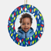 Christmas Lights Grandson blue Keramik Ornament (Links)